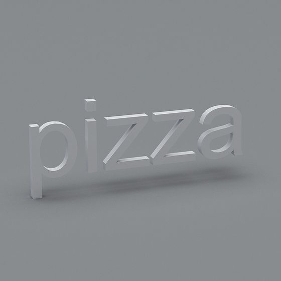 Pizza Sign 3D model