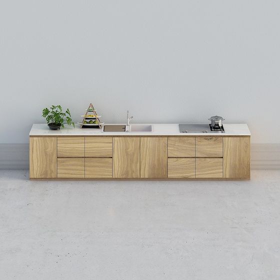 Urban Kitchen 3D model - Practical and Aesthetic Design