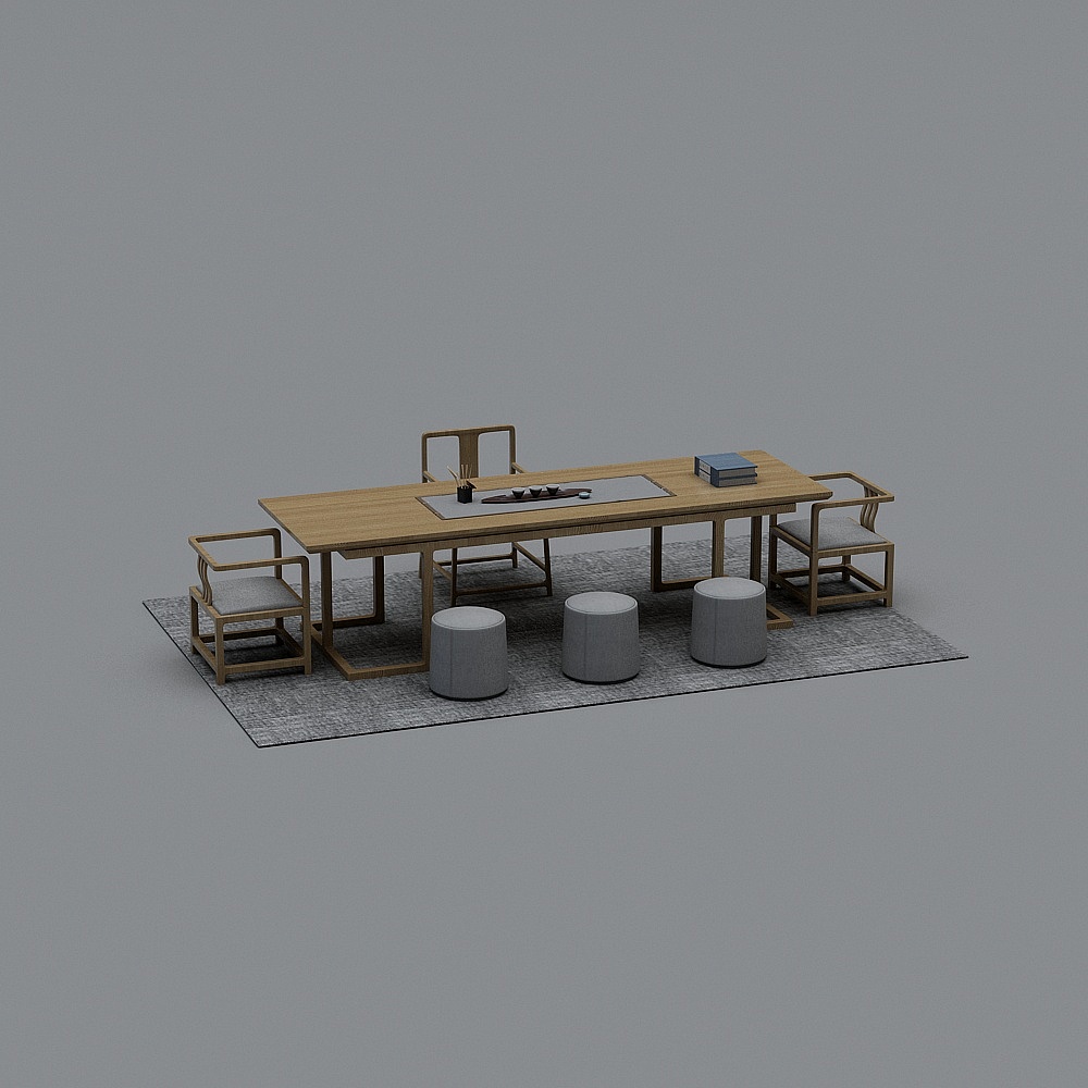 New Chinese style shopping mall store-table and chair combination