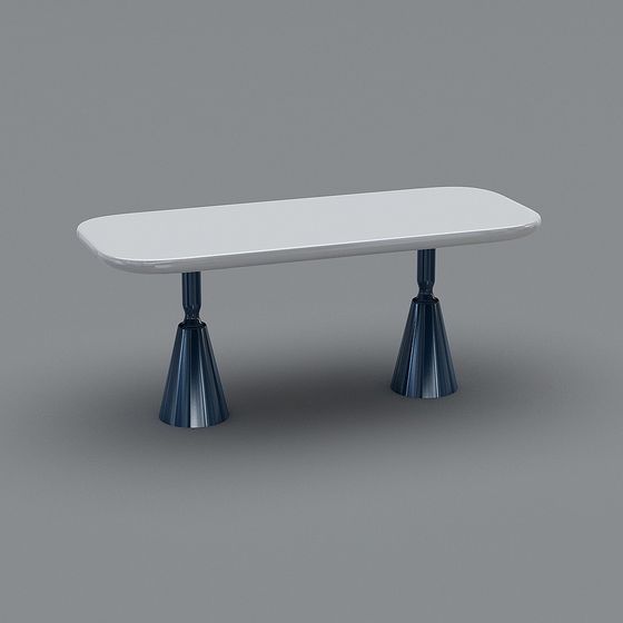 Sleek Low-Polygon Dining Table 3D model