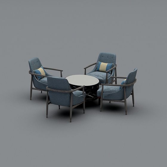 Elegant Low-Polygon Furniture Set 3D model