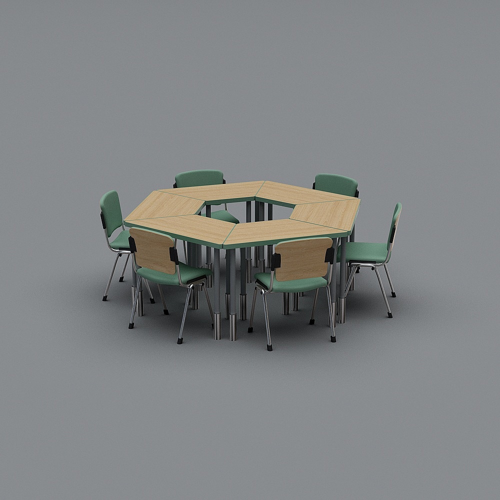 Modern school classroom 1-desk and chair combination