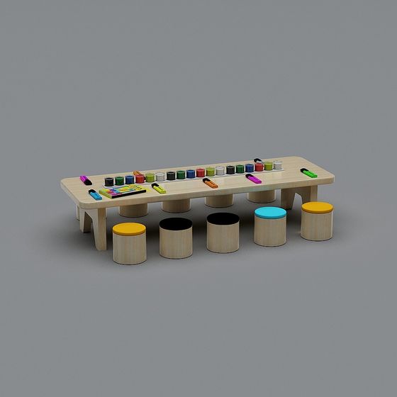 Stylish Creative Workbench 3D model for Inspiring Spaces