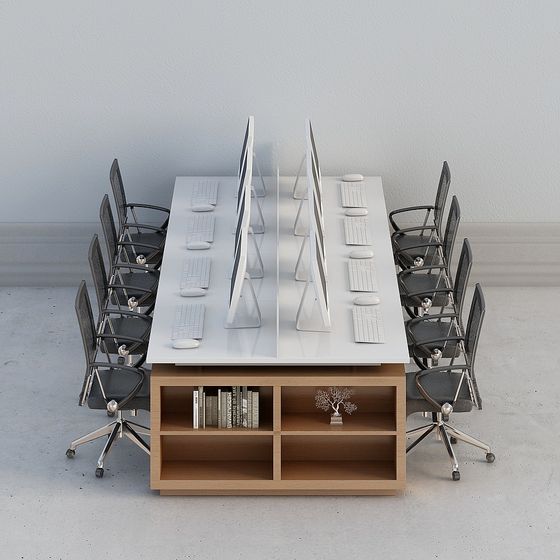 Minimalist 3D Conference Table Model for Modern Offices