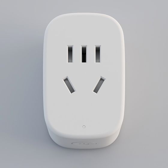 Minimalist 3D Socket Model for Modern Interiors