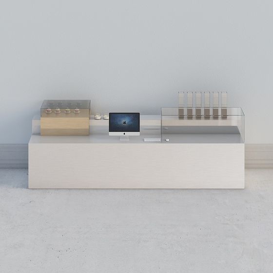Stylish Minimalist Reception Desk 3D model