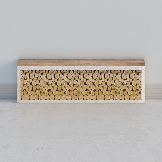Log Wall Console 3D model