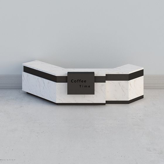 Elegant Urban Coffee Counter 3D model