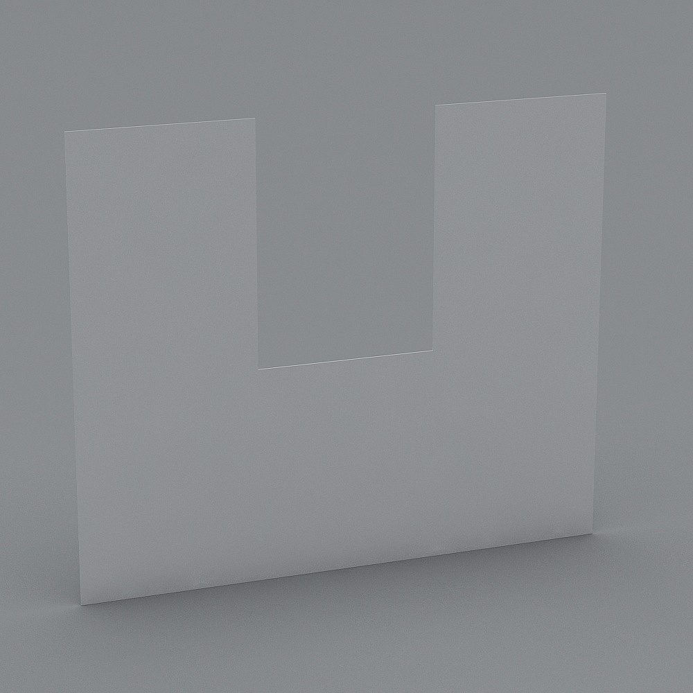 Sleek U-shaped Partition Wall 3D model