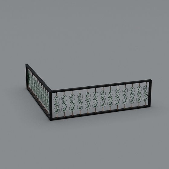 Vines Rail 3D Model - Unique Low Poly Design