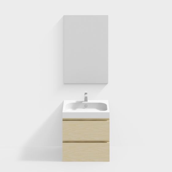 IKEA Bathroom Cabinet 3D Model in Wood Color