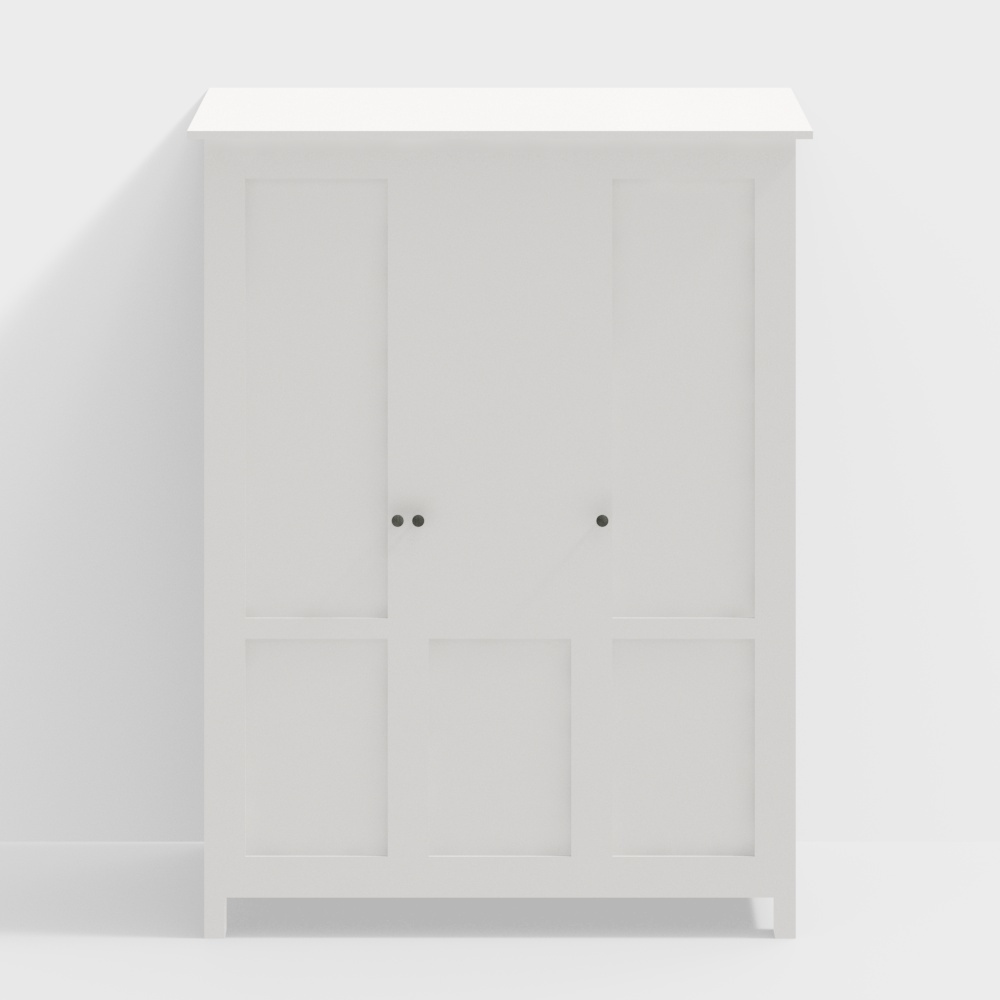 IKEA Modern Wardrobes 3D Model – Gray Matte Finish