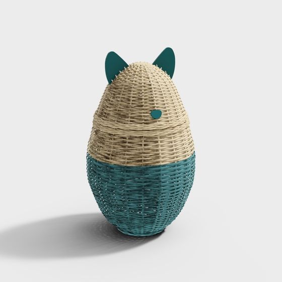 Country Kitty Basket 3D model for Creative Projects
