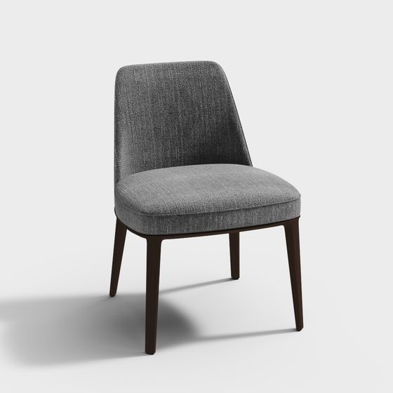 Italian Poliform Modern Gray Side Chair 3D Model