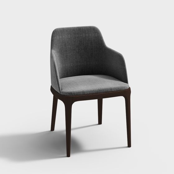 Ghế bên màu xám hiện đại Poliform có tay vịn