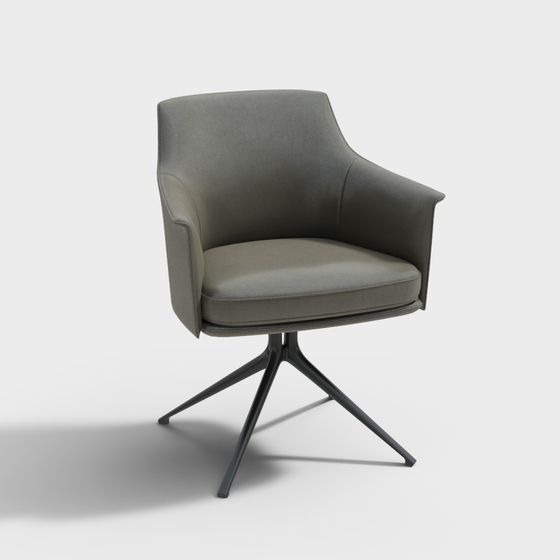 Poliform Modern Minimalist Office Chair 3D Model with Arms