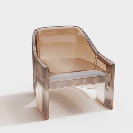 Transparent Glass Chair 3D model