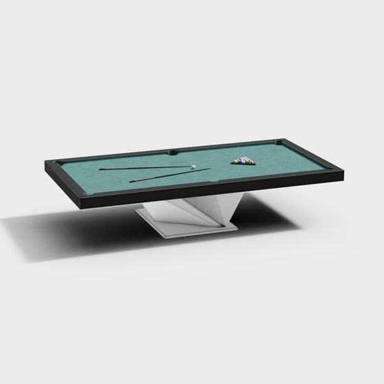 Modern Pool Table Stick Holder 3D Model in Black and Gray