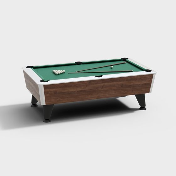 Modern Green Billiard Table 3D Model for Recreation Spaces