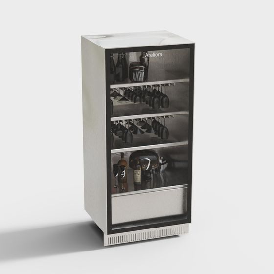 Earth Color Modern Cafe Operator's Station 3D Model