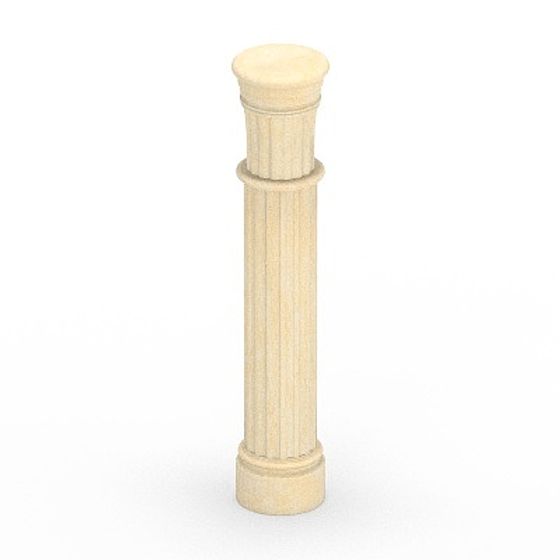 Roman Column 3D Model in White