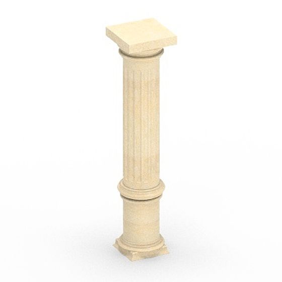 Roman Column 3D Model-06 in Classic White