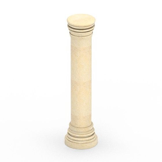 Roman Column 3D Model in Classic White Finish