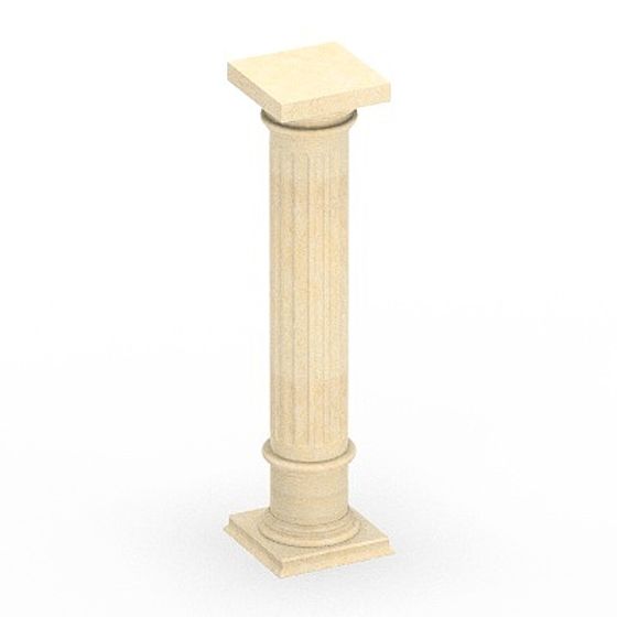 Roman Columns 3D Model in White Finish