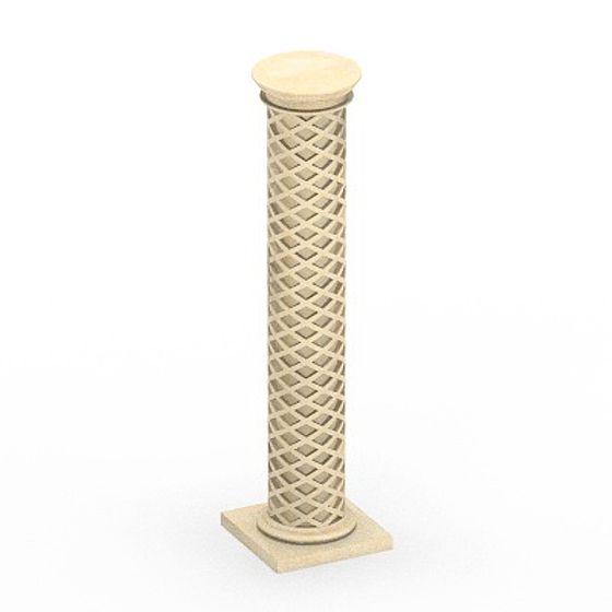 Classic Roman Column 3D Model in White