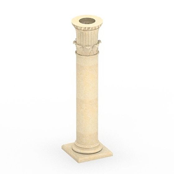 Roman Column 3D Model in Brown