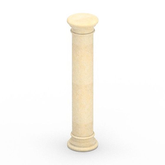 Roman Column 3D Model in White Finish