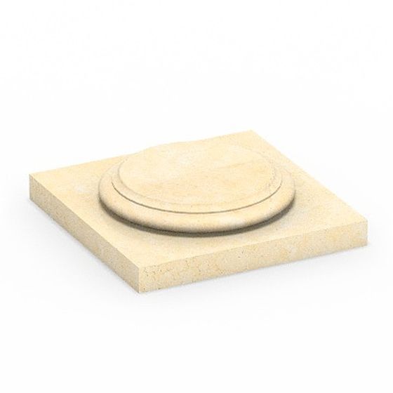 Round Column Base 3D Model in White