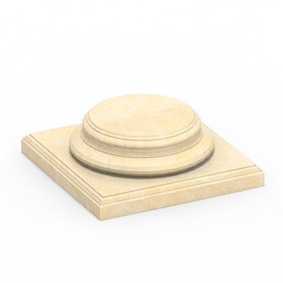White Round Column Base 3D Model for Support Structures