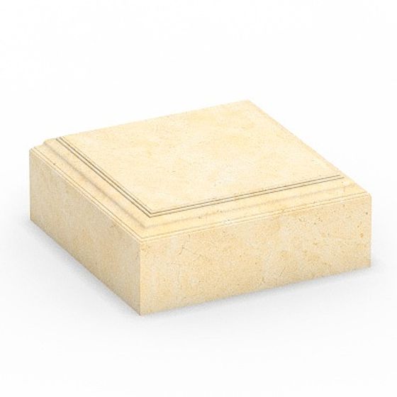 Square Column Base 3D Model in Gray