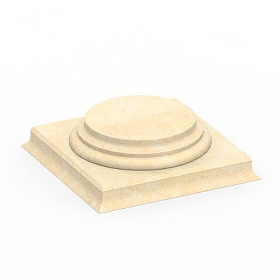 Round Column Base 3D Model in White Finish