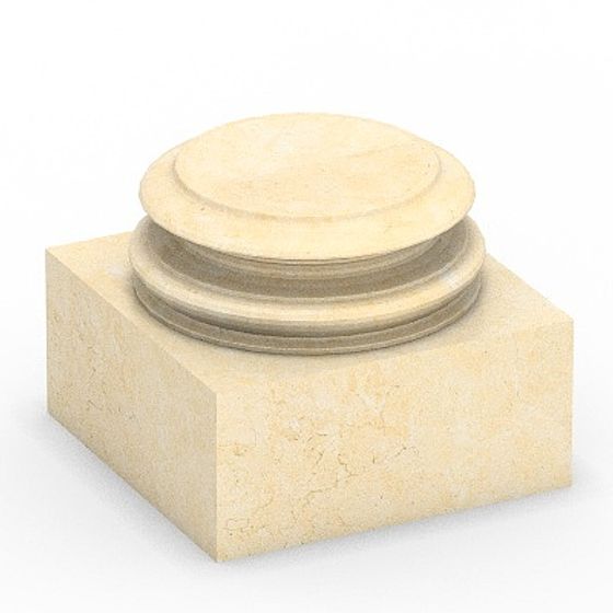 Round Column Base 3D Model in Brown
