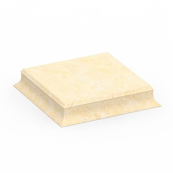 Modern Square Column Base 3D Model in White Finish