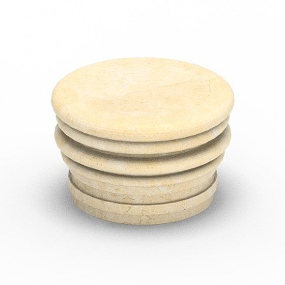 Round Column Cap 3D Model in Gray for Architectural Detail