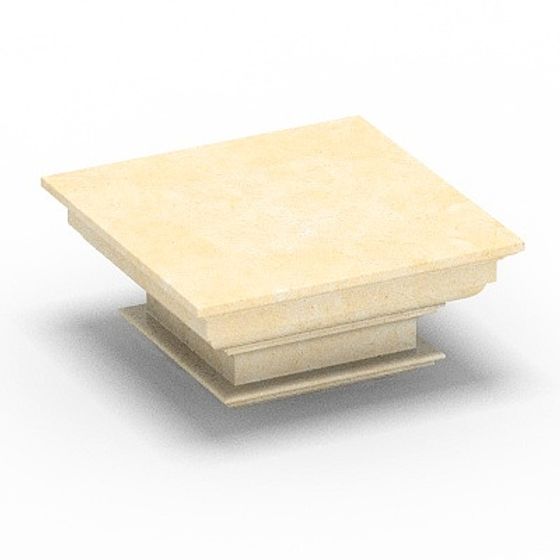 Gray Square Column Cap 3D Model for Architecture