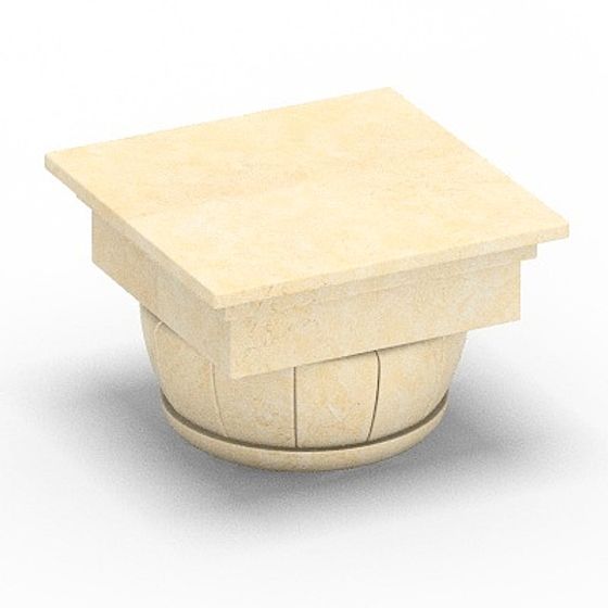 Gray Round Column Cap 3D Model for Architecture