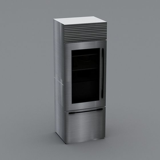 Sleek Stainless Steel Refrigerator 3D Model