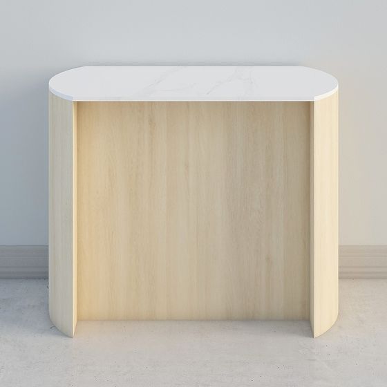 Elegant Curved Reception Desk 3D model