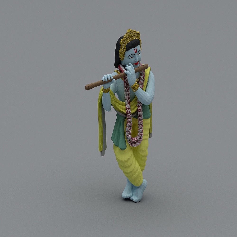 Krishna 3D model - Low Poly, High Detail Design