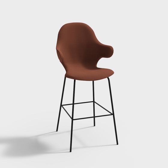 Unique Curved Minimalist Armchair 3D Model