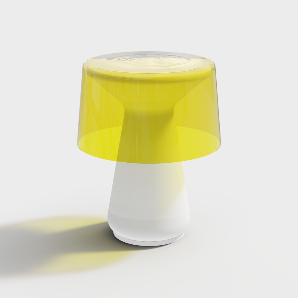 Color of Light Table Lamp 3D Model – Yellow Shade Design
