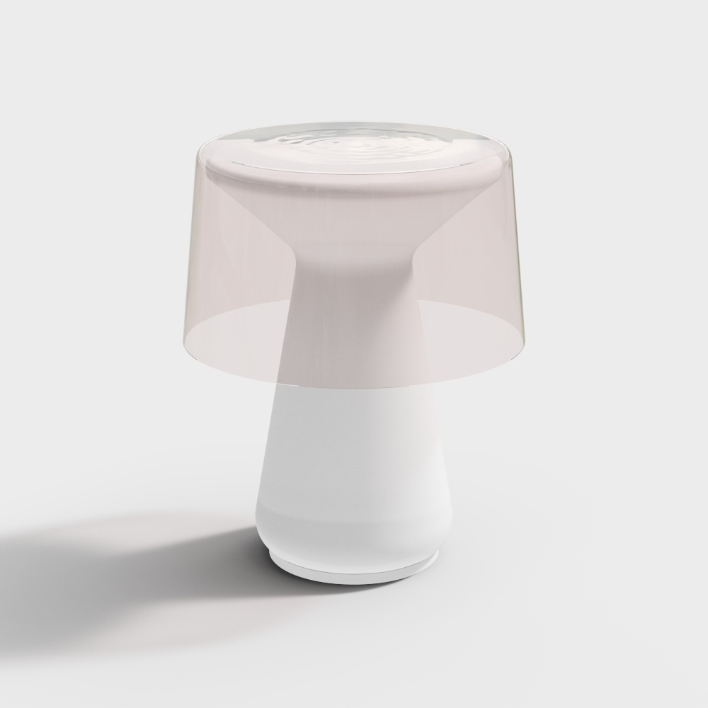 Luminous Round Table 3D Model – Soft Pink Modern Design