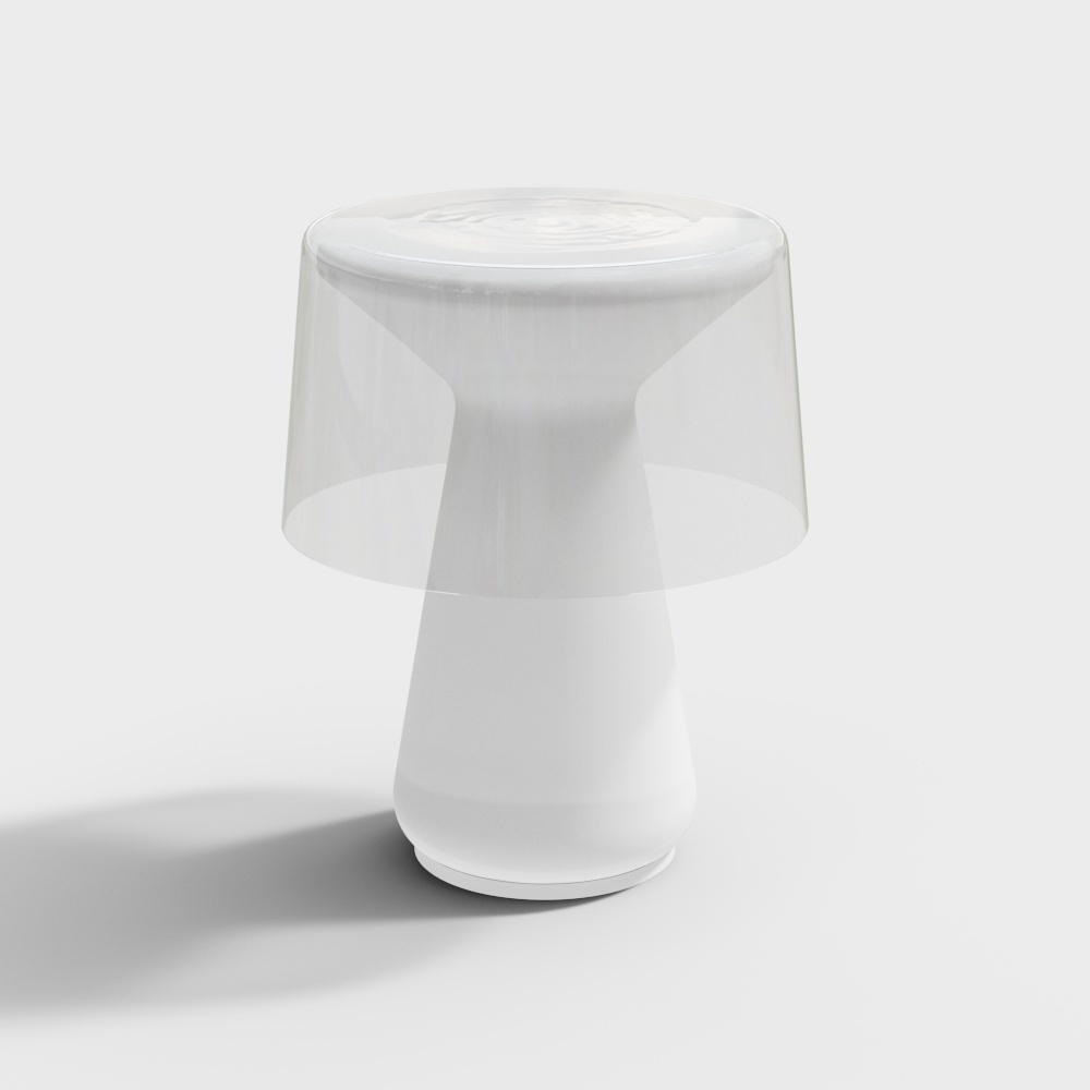 Transparent Round Stool 3D Model – Low-Poly Glass Design