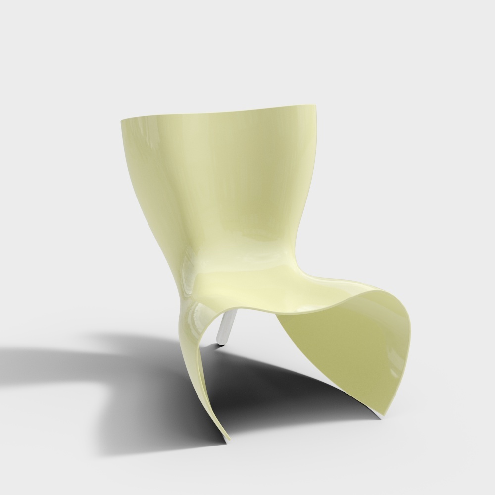 Streamlined Chair 3D Model – Low-Poly Green Seating