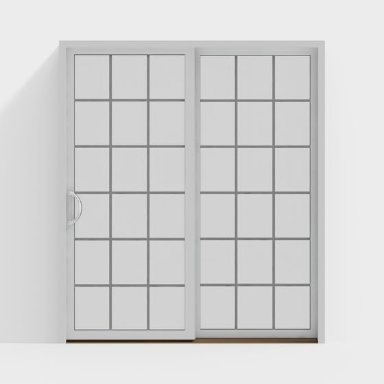 Stylish Glass Sliding Door 3D model