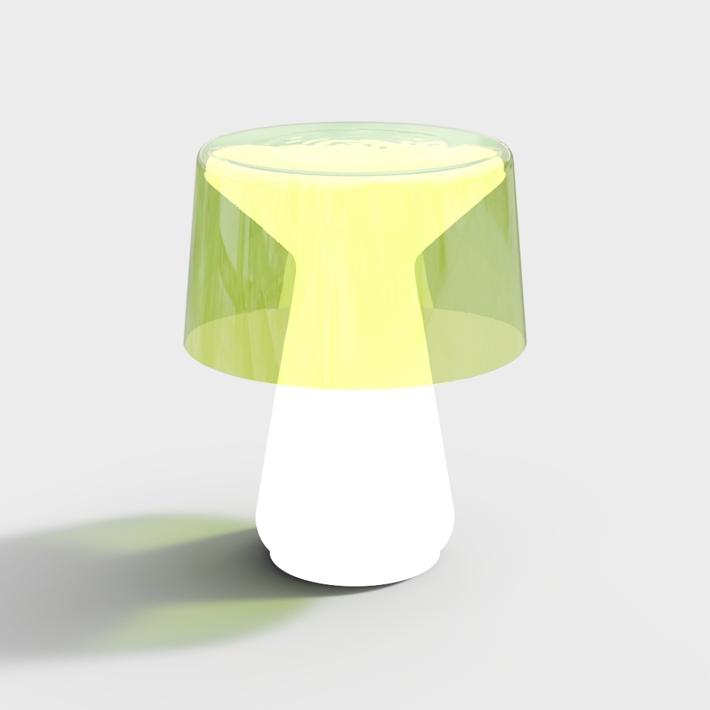 Transparent Mushroom Stool 3D Model – Low-Poly Colorful Design